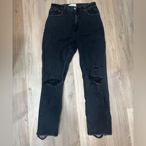 Abercrombie Curve Love Ultra High Rise Ankle Straight Jeans